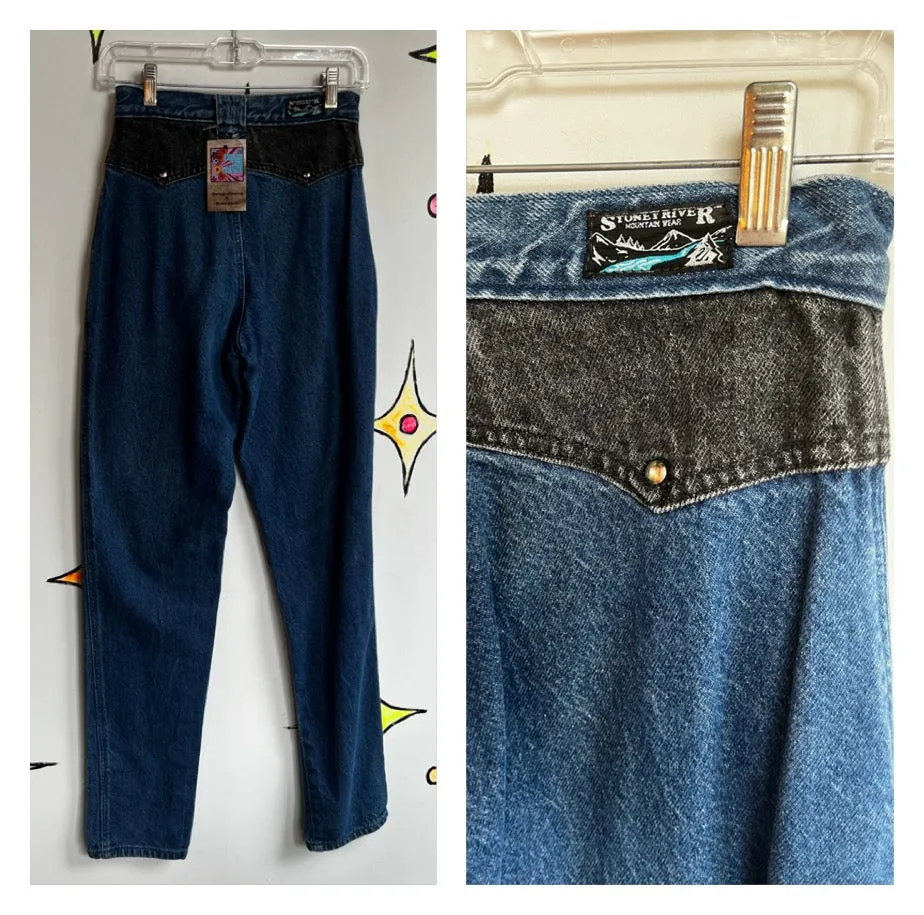 Vintage 80s 90s | Stoney River 27 x 35 Denim Jeans Tapered Leg High Waist