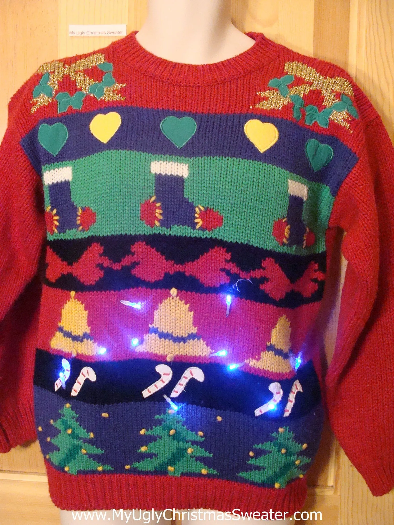 Vintage 80s Holy Grail of Ugly Light Up Sweater