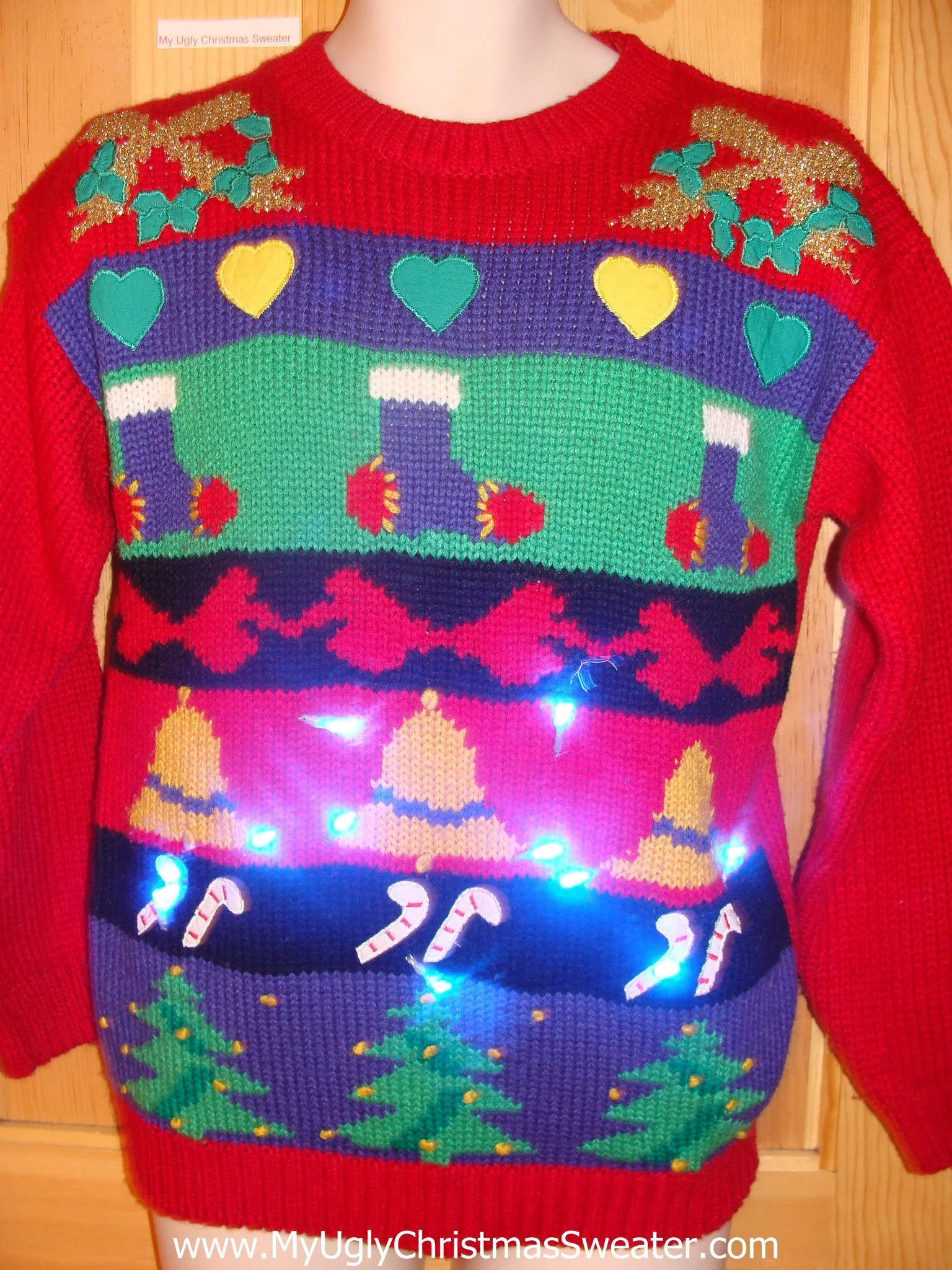 Vintage 80s Holy Grail of Ugly Light Up Sweater