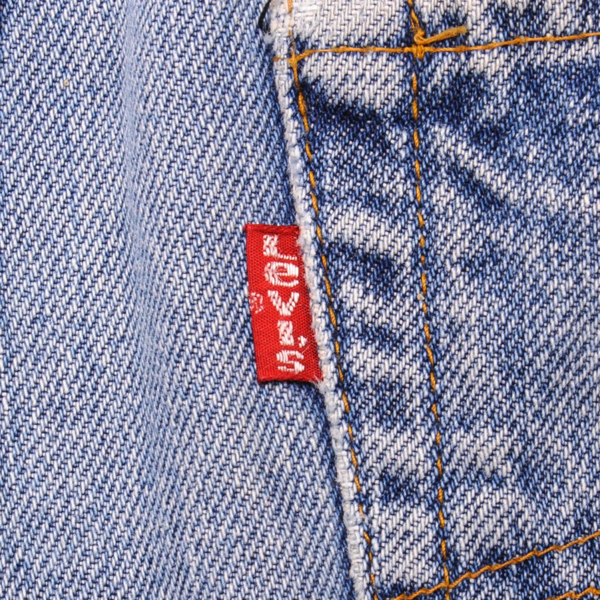 VINTAGE LEVIS 501 JEANS INDIGO REDLINE SELVEDGE 80s SIZE 34W L31 MADE IN USA