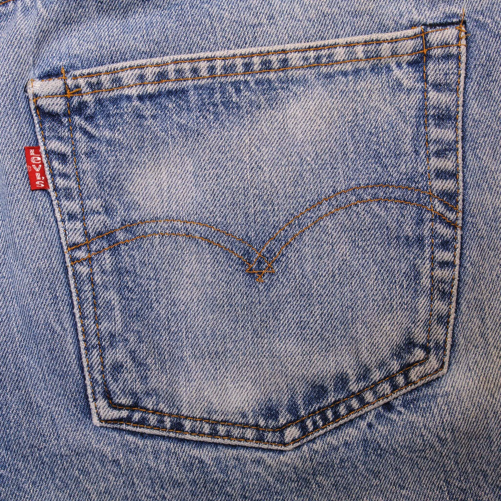 VINTAGE LEVIS 501 JEANS INDIGO REDLINE SELVEDGE 80s SIZE 34W L31 MADE IN USA