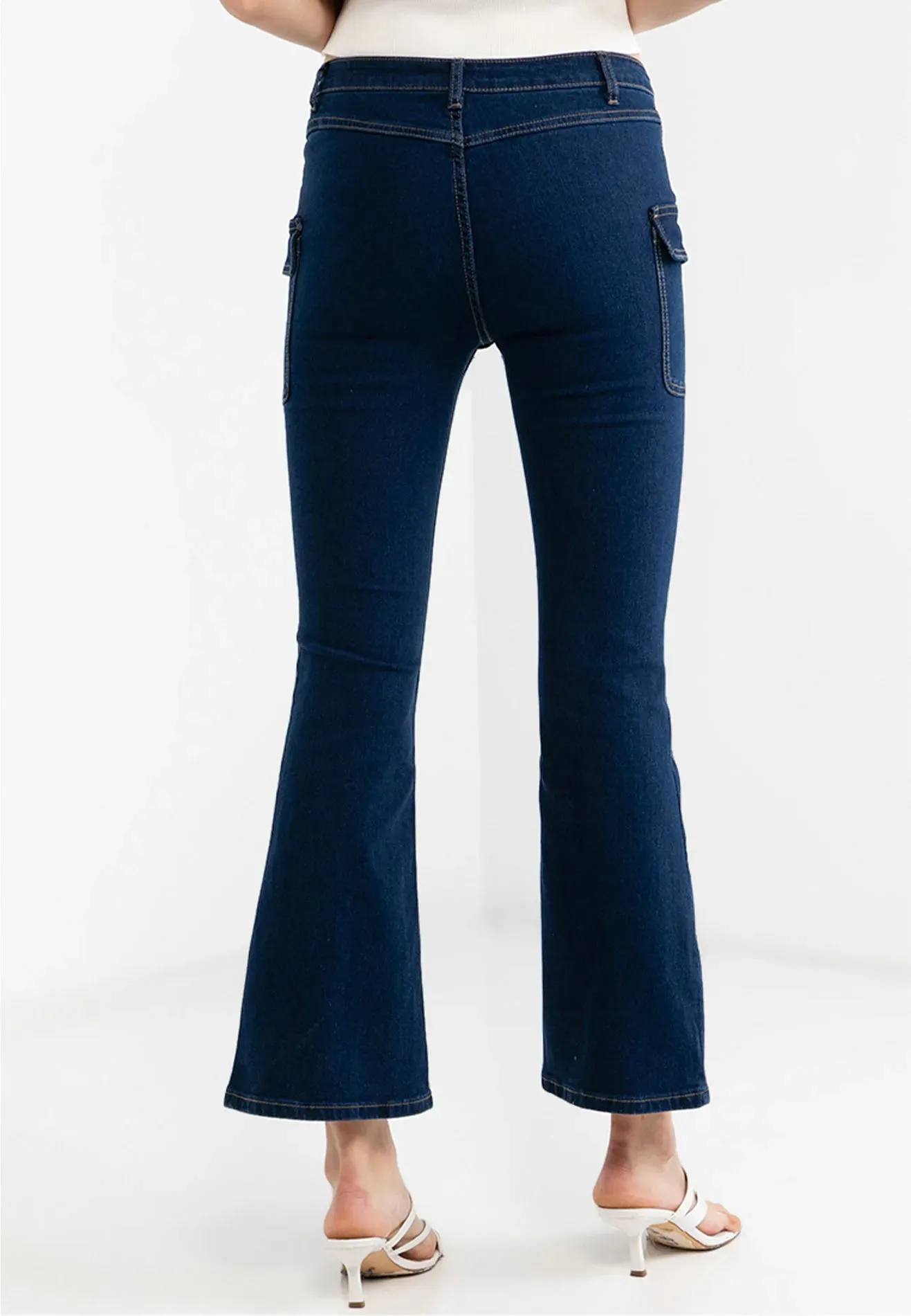 VOIR JEANS Hey Summer Collection: Denim Flap Pockets Flared Jeans