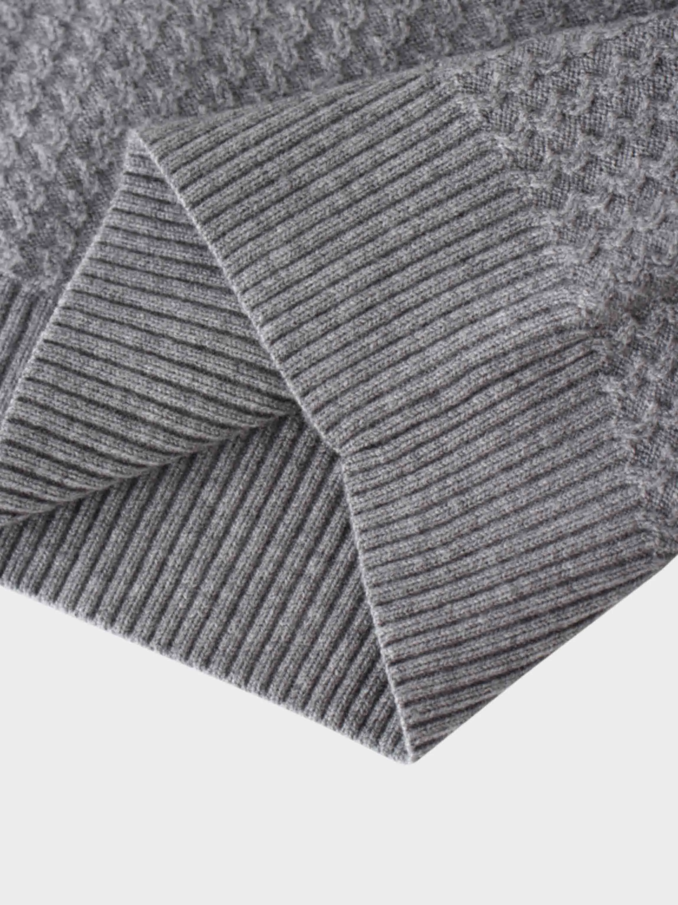 Waffle Wave Sweater-Taupe/Grey