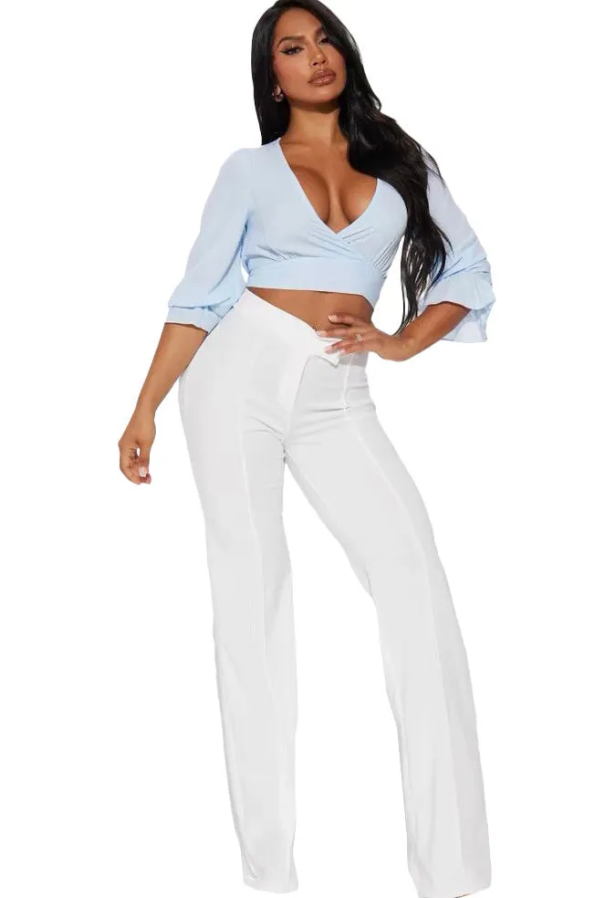 White High Waist Temperament Slimming Tapered Pants