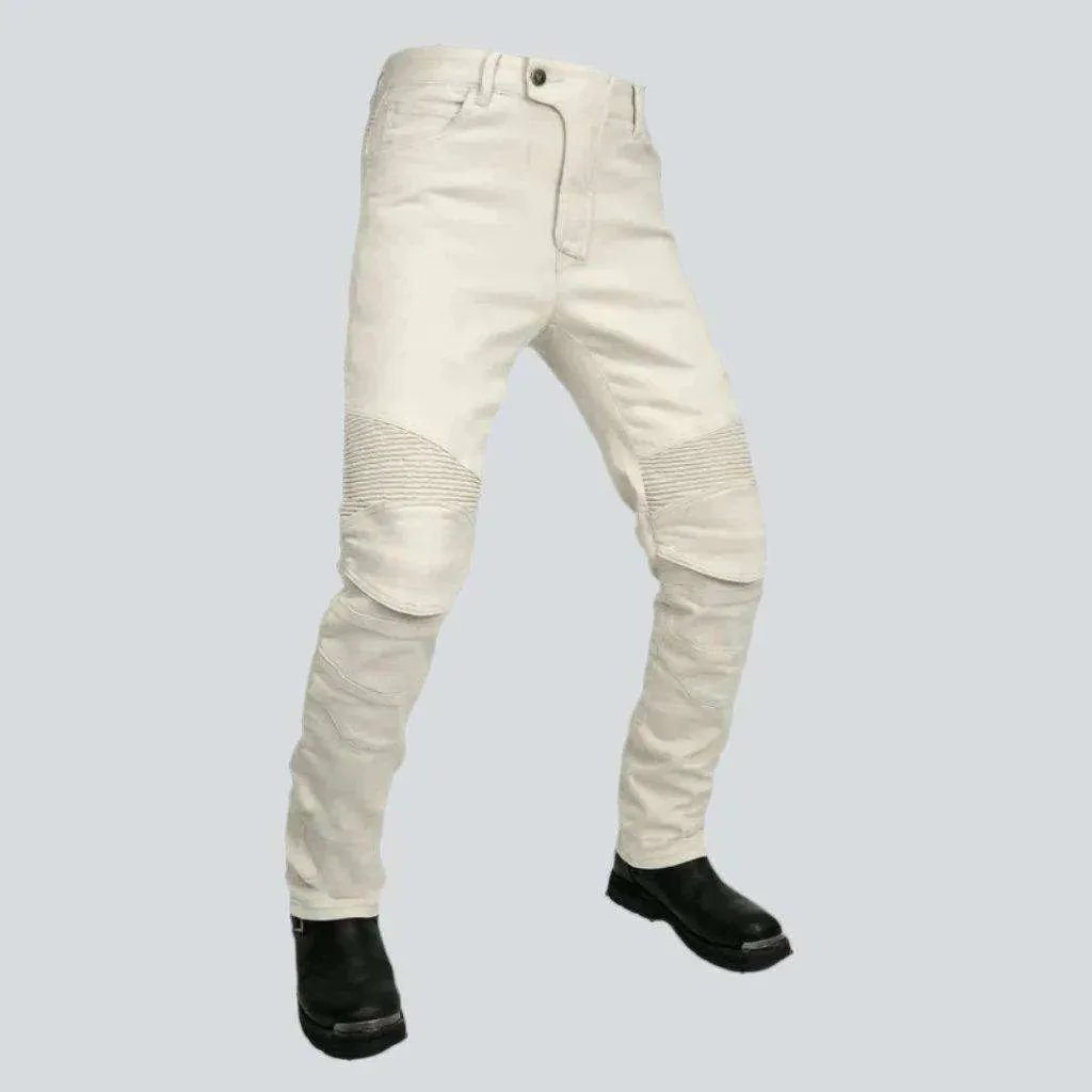 White men's biker jeans