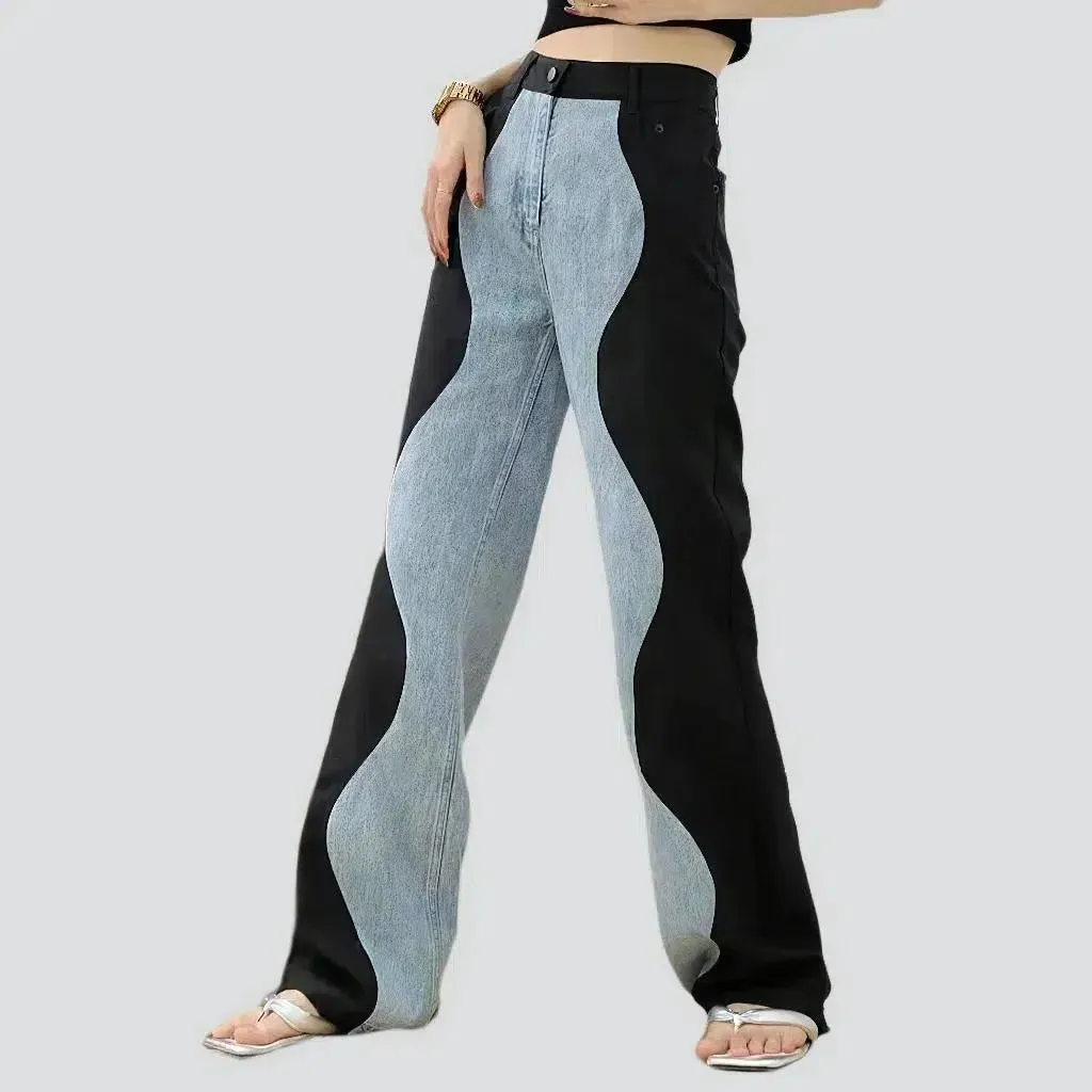 Wide-leg high-waist jeans
 for ladies