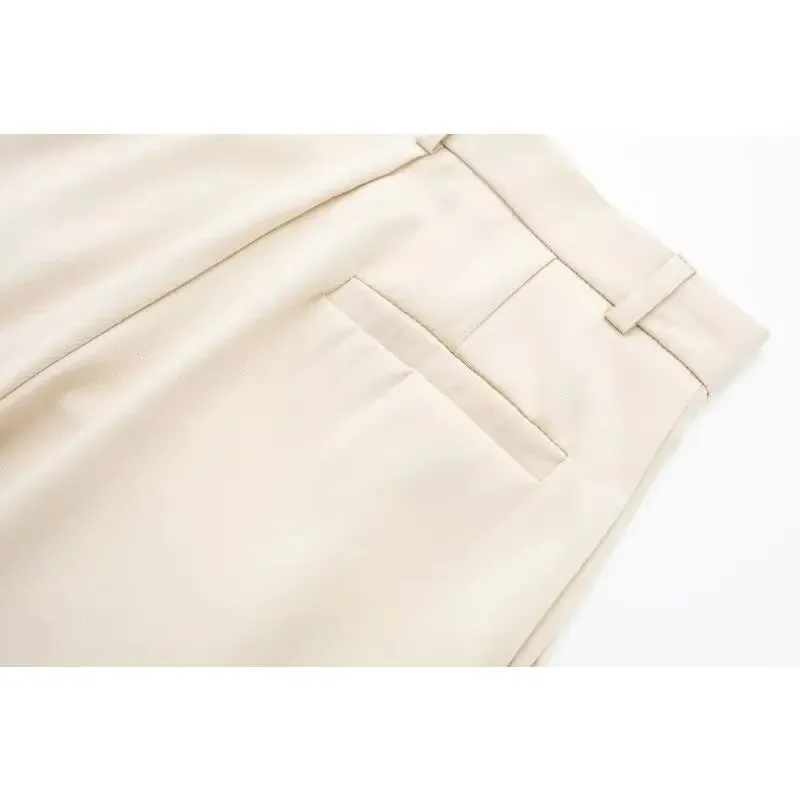 Women High Waist Suit Trousers