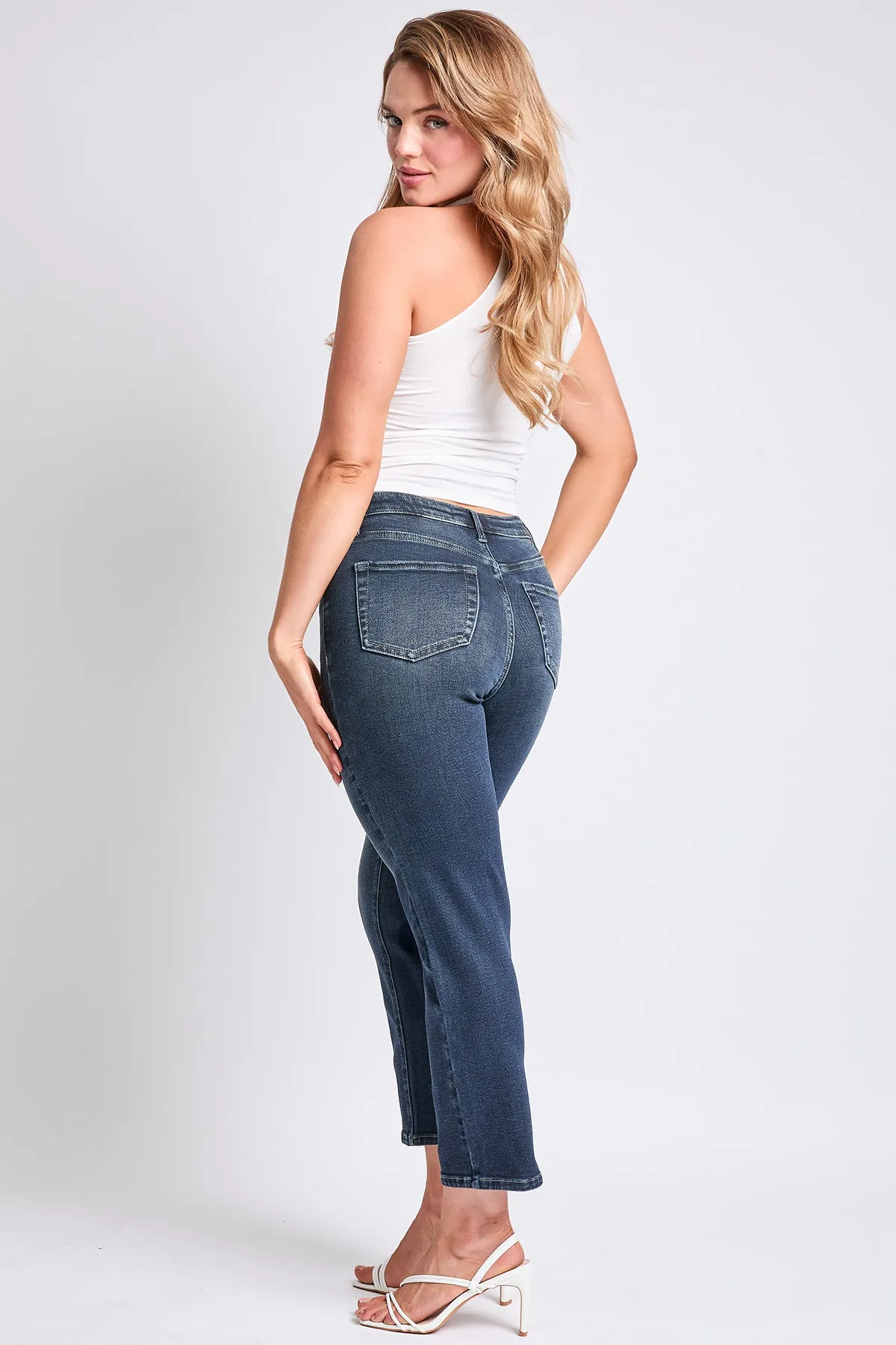 Women's High Rise Vintage Stretch Straight Leg Jeans