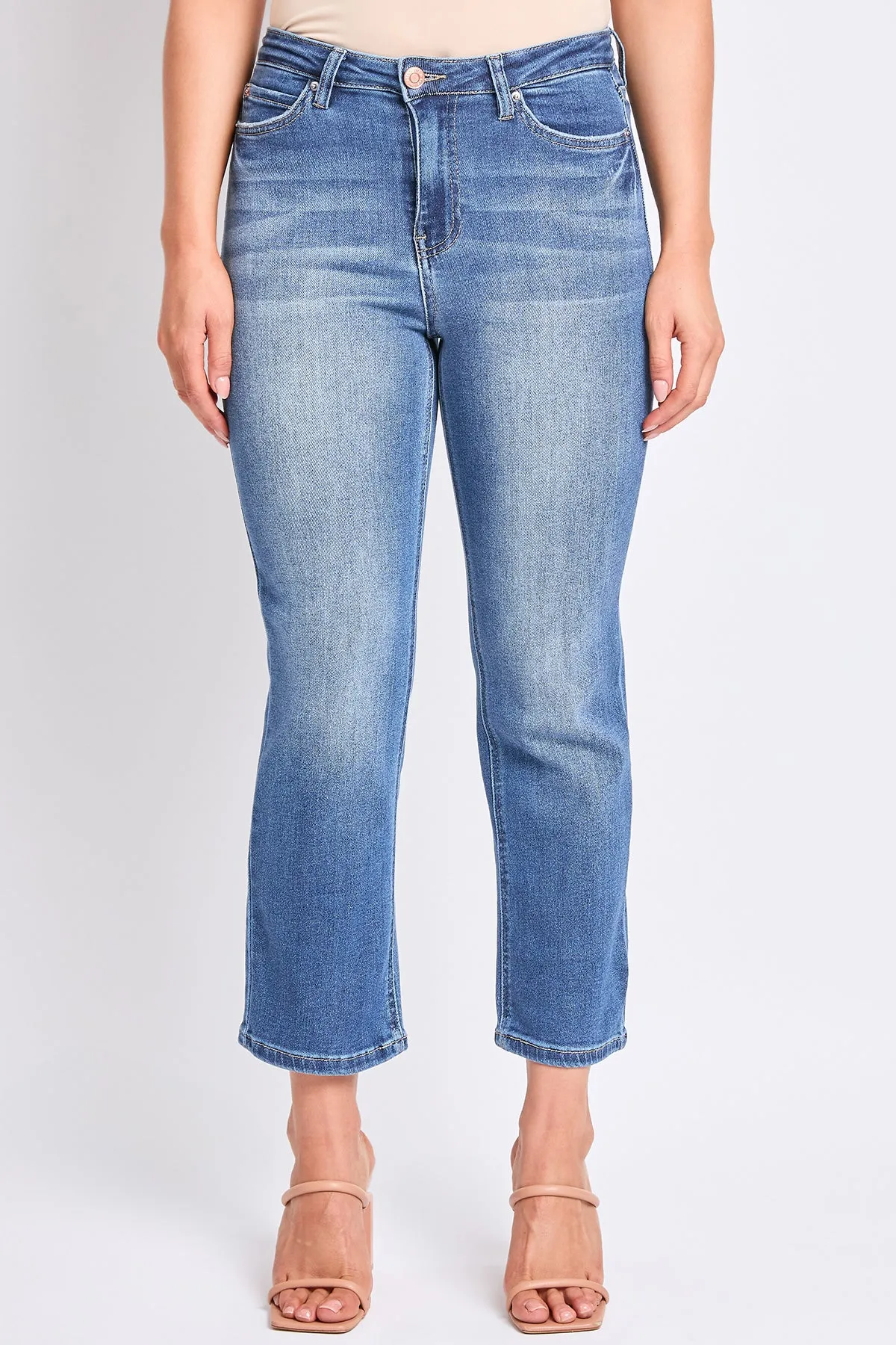 Women's High Rise Vintage Stretch Straight Leg Jeans