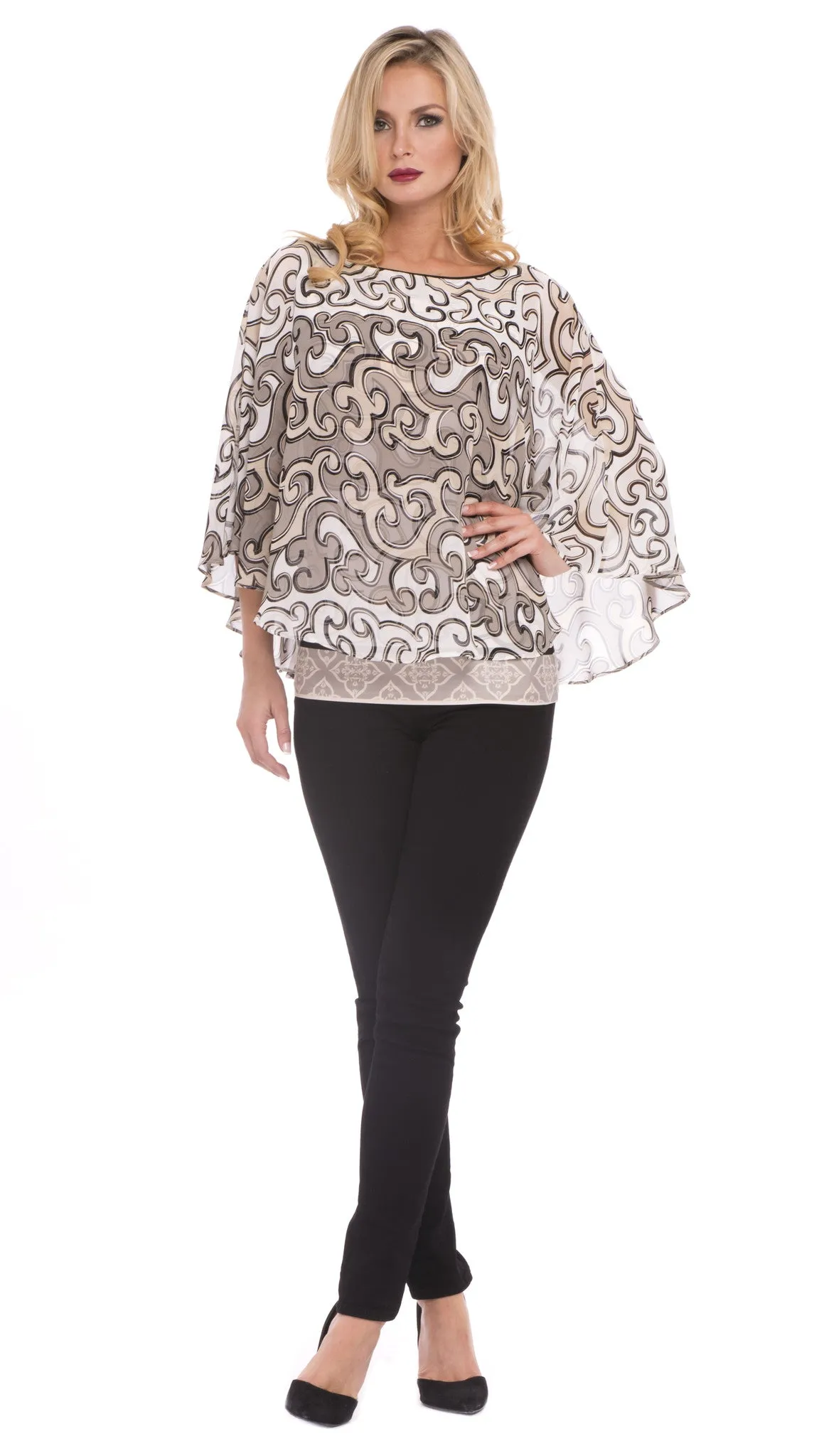 Z Bailey Chiffon Poncho Top